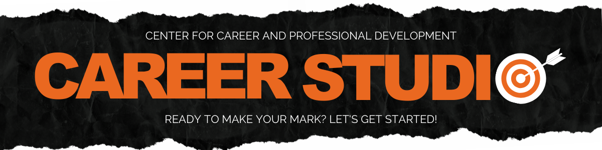 Career Studio Banner suggesting that students get started by visiting the Career Studio.
