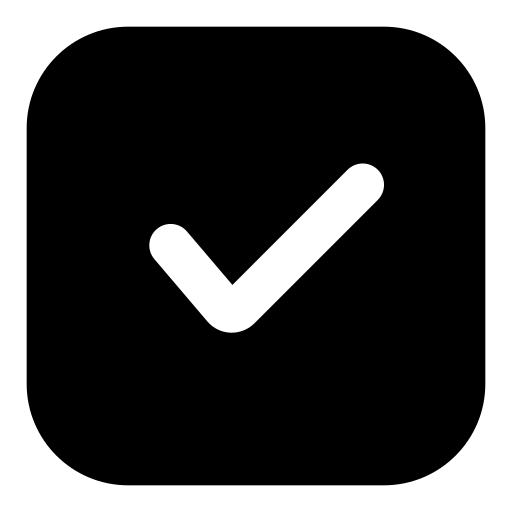 This is an icon of a check mark inside a black box